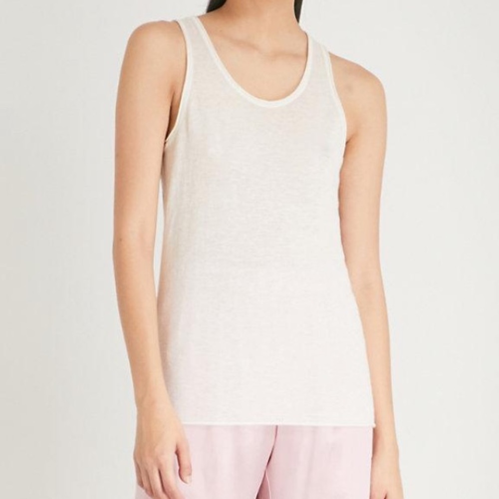 Theory Cashmere Ivory Trim Tank Sz M